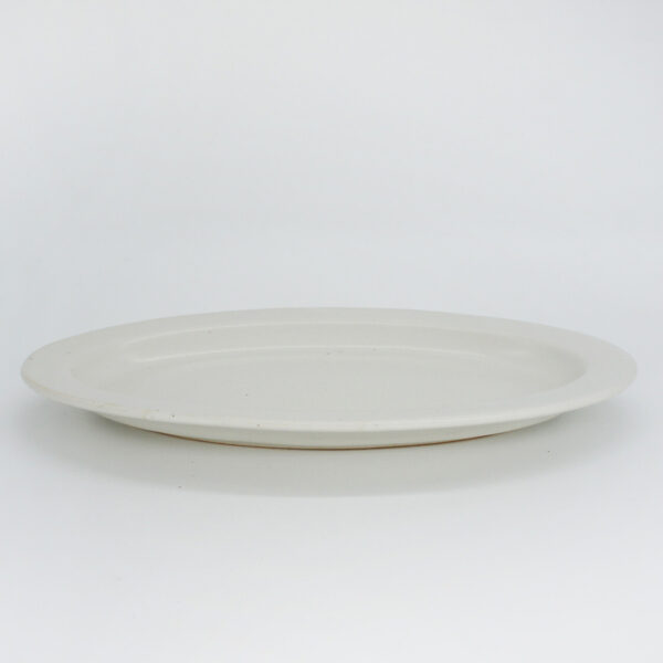 [Ancient Pottery] 復古做舊橢圓盤 白