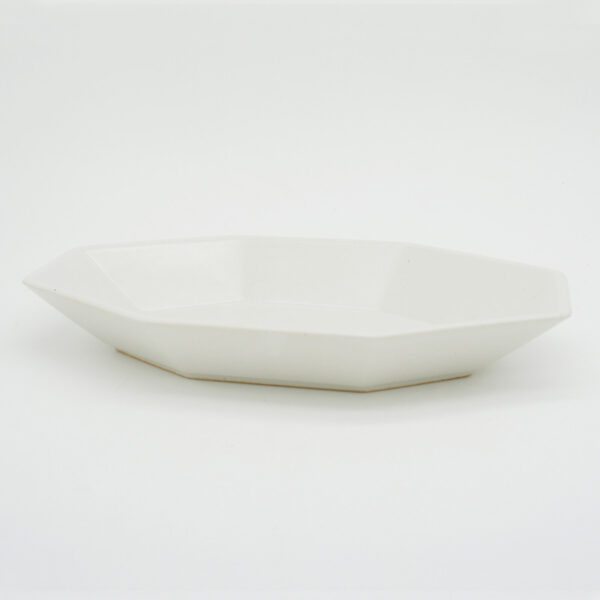 [Ancient Pottery] 復古做舊八角深盤 白